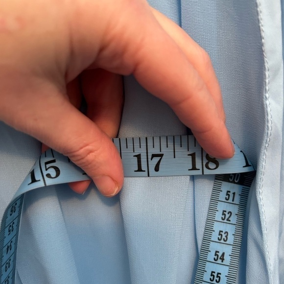 𝅺ALEXIA ADMOR Kathlyn Blouson Ruffle Skirt Mini Dress in light blue - Picture 13 of 14